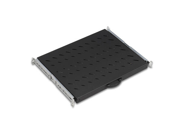 Lande 19" Pull-out shelf 1U D570 Black Front/rear mount | 530-610mm | 30kg 